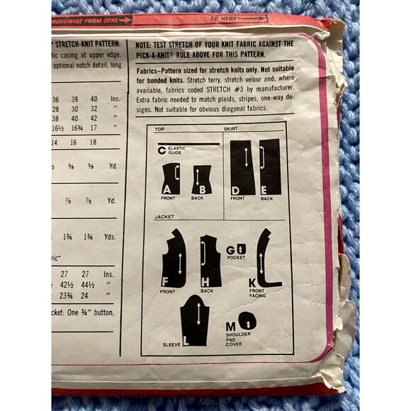 Simplicity 9228 Sewing pattern skirt tube top jacket 1980s size 10 12 14 - Picture 5 of 5